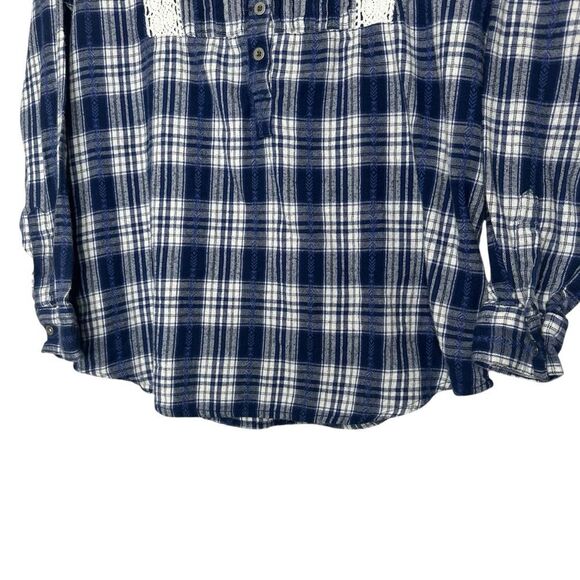 Ruff Hewn Blue and White Plaid Button Down Shirt - Picture 3 of 6